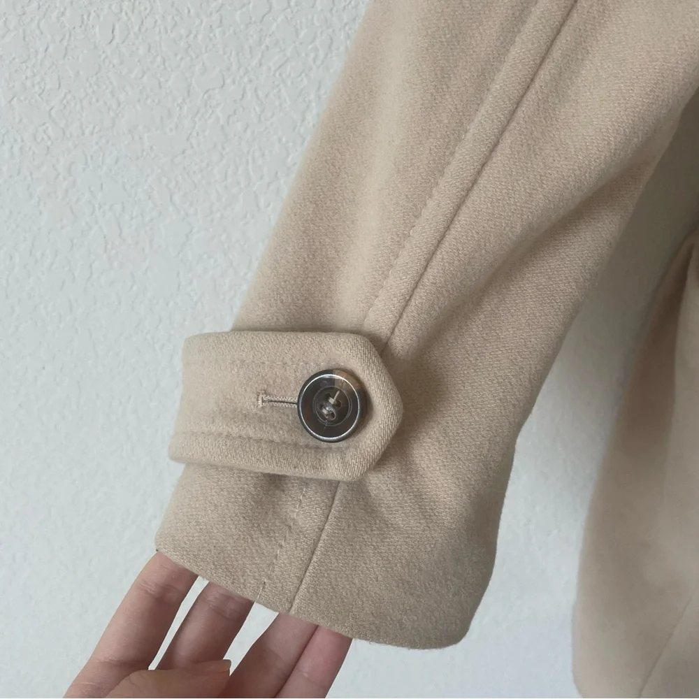 SingleNoble Tan Pea Coat (Wool and Cashmere blend) - Picture 5 of 8